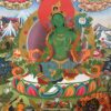 Masterpiece Green Tara Thangka with Bodhisattvas 80x60cm NTH85