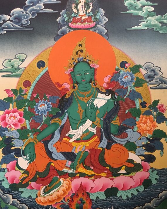 Green Tara Tibetan Thangka